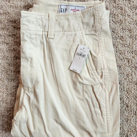 GAP Mid Rise Downtown Khakis Chino Beige Ankle Pants Size 2, NWT! - Picture 7 of 10